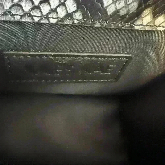 Anthropologie Jules Kae Snake Print Bag with Hearts. - Picture 7 of 8